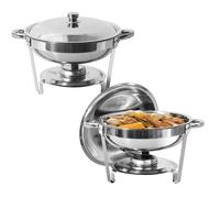 (2 pack, 4 QT/3.5L) Round Chafing Dish Buffet Server Stainless Steel