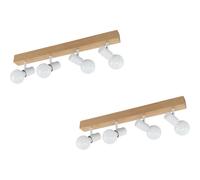 2 PACK 4 Spot Wall Flush Ceiling Light Colour Brown White Shade E27 4x60W