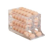 2 Pack 4 Tiers Auto Rolling Egg Holder for Fridge Space-Saving Dispenser Large Capacity Organizer Container Refrigerator