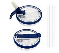 2 Pack 40 oz Detachable Flip Straw Pro Lid Replacement for Stanley Quencher and ProTour，2025 Leak Proof Lids，No Spill Dust-proof Tumbler Lids Reusable for 40oz Stanley Accessories (Denim Blue, 40oz)
