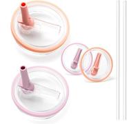 2 Pack 40 oz Tumbler Flip Straw Lid Replacement Fit for Stanley Quencher, Leak Proof for Stanley Lid Replacement Spill Proof Reusable Tumbler Cover Compatible with 40oz Stanley Cup Accessories