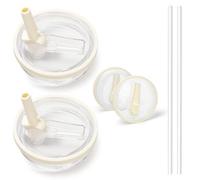 2 Pack 40 oz Tumbler Flip Straw Lid Replacement Fit for Stanley Quencher, Leak Proof for Stanley Lid Replacement Spill Proof Reusable Tumbler Cover (White)