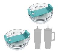 2 Pack 40 OZ Tumbler Lid Compatible for Stanley Quencher, Spill Proof Splash Resistant Stainless Steel Tumbler Covers Fit for Stanley and More Coffee (Dark Green, 40oz-1.0)