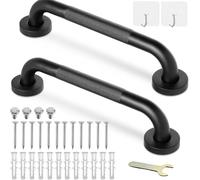 2 Pack 400mm 16inch Grab Bar Rail, Non-Slip Bathroom Chrome Grab Rail, 304 Stainless Steel Disability Auxiliary Handle, Safety Handle for Kitchen Bedroom Bathtub, Shower, Steps, Indoor/Outdoor