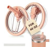 2 Pack 40oz Peach Lid Replacement,Compatible with Stanley Cup | Accessories, Straw, Lid, Stanley Cup Lid Replacement