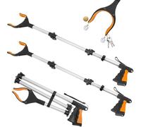 2 Pack 43” Extra Long Grabber Tool with 360° Rotating Anti-Slip Jaw, Lightweight Reaching Aid Reacher Tool, Arm Extension Heavy Duty Grabbers for Elderly