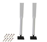 2 Pack 43 in Bollard Post with Reflective Strips and Base, Traffic Delineator Posts for Parking Lots, Warehouses, Events(White)