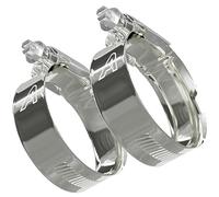 2 Pack - 45mm > 60mm Worm Drive Jubilee Type Hose Pipe Clips Zinc Plated