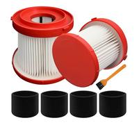 2-Pack 49-90-1900 HEPA Filter Replacement for M18 Fuel Wet Dry Vacuum - Compatible with 0880-20, 0960-20, 0970-20 - Includes 4 Foam Sleeve Filters & 1 Cleaning Brush - 99.97% Filtration, Washable