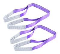 2-Pack 5:1 Safety Factor 1"X3.3Ft Lifting Slings 2204 lbs Webbing Sling 2 ply Polyester Lifting Strap with Twisted Eye & Eye for Industrial Shop Use, Hoist, Tree Stumps, Heavy Duty Cargo, Purple