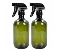2 Pack 500ml Dark Green Plastic Spray Bottles with 3 Replacement Nozzles, Refillable Empty Spray Bottle with Adjustable Mist & Stream, Leak Proof Spray Bottle for Hair, Cleaning, Plants, Gardening