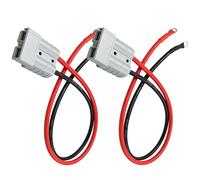 2 Pack 50A Anderson Battery Connector Plug with 30cm 10AWG Cable Kit | 600V Quick Connect Cable with M8 Ring Terminals,Heavy Duty Power Adapter for Electric Forklifts, Caravans, RVs, Solar Panels