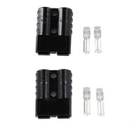 2 Pack 50AMP Forklift Battery Cable Terminal Connectors Featuring Copper Silver Contacts, Industrial Enclosure and Keyed Mechanism to Avoid Incorrect Connection, UL94 V0 Rated (black)