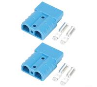 2 Pack 50AMP Forklift Battery Cable Terminal Connectors Featuring Copper Silver Contacts, Industrial Enclosure and Keyed Mechanism to Avoid Incorrect Connection, UL94 V0 Rated (blue)