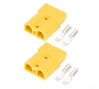2 Pack 50AMP Forklift Battery Cable Terminal Connectors Featuring Copper Silver Contacts, Industrial Enclosure and Keyed Mechanism to Avoid Incorrect Connection, UL94 V0 Rated (yellow)