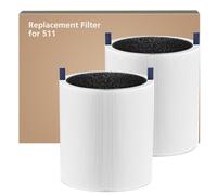2 Pack 511 Replacement Filter Compatible with Blueair Blue Pure 511 Air Purifier, H13 True HEPA Filters with Particle and Activated Carbon Replacement Filter