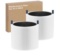 2-pack 511i MAX Replacement Filter Compatible with BLUEAIR HEPASilent Air Cleaner, Model Blue Pure 511i Max