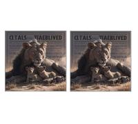 2 Pack 5D Diamond Painting Kit, Lion Animals, Diamond Art Kits Adult, DIY Full Drill Gem Arts Set, Crafts Home Wall Decor, for Adults Beginners Children, Gifts for Women, 90x90cm Z0YX-678