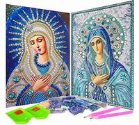 2-Pack 5D Diamond Painting Kits Virgin Mary Full Drill Crystal Rhinestones Resin Diamond Painting Mother Mary Diamond Pictures for Wall Decoration, Canvas Size 12" x 16", Pattern #7