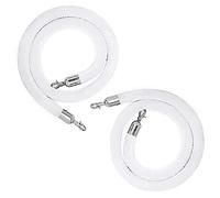 2 Pack 5ft Velvet Rope with Stanchions Blue Crowd Control Barrier with Hooks Event Security Queue Management Premium Quality Event Ropes for Safety