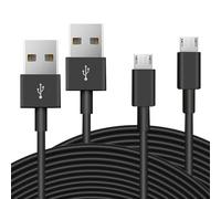 2 Pack 5M 16.4ft Micro USB Cable, Charging and Data Transfer, Micro USB Power Cord for Wyze Cam YI Camera Nest Cam Blink Netvue Kasa Cam Cloud Camera Furbo Dog Arlo Q and More Micro USB Devices-Black