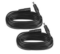 2-Pack 5m DC Power Extension Cable, Plug 5.5mm x 2.1mm, Male to Female Plug, DC 5V 6V 9V 12V 24V for Security Cameras,DVR,Router,Printer,LED Strip, Black