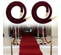 2-Pack 5m Twisted Hemp Rope Barrier Set with Hooks - Durable Crowd Control Queue for Events Weddings Cinemas - Safe Visitor Guidance Solution