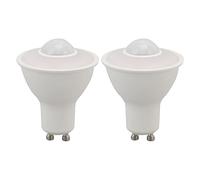 2-Pack 5W GU10 Led Bulbs with Infrared Sensor, Equivalent to 50W Incandescent, Auto On/Off PIR Infrared Detection Lamp, for Stairs, Garage, Corridor, Walkway, Yard, Hallway, Patio, Not Dimmable