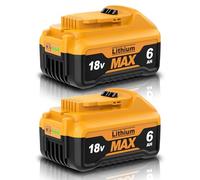 2 Pack 6.0Ah/6000mAh Li-Ion Battery Replacement for Dewalt 18V Battery DCB184 DCB200 DCB180 DCB182 DCB181 DCB201 DCB204 DCB183 DCB185 DCB203, Replacement Batteries with LED Indicator