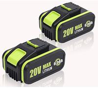 2 Pack 6.0Ah Battery for Worx, 20V Li-ion Replacement Battery for Worx Cordless Power Tools WA3551.1 WA3553 WA3553.2 WA3641 WA3572 WA3557 WX390 WX176 WX166.4 WX372.1 WG629E WA3760 WA3881