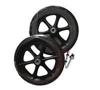 2 Pack 6 7 8 Inch Wheelchair Walker Wheels Replacement Anti Slip Wearproof Front Wheelchair Assembly Black Solid Tyre 7 Inch ()