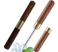 2 Pack 6.7 Inches Stainless Steel Ice Picks with Safety Cover Non-Slip Wooden Handle for Easy to Grip for Use in Kitchen Bars Bartender Picnics Camping& Restaurant