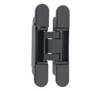 2 Pack 6 Inch Black Hidden Door Hinges, Zinc Alloy Load 40kg Mount Opening 180° Hinge 21.55mm for Fire Doors for Doors