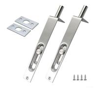 2 Pack 6 Inch Stainless Steel Door Flush Bolt for Security, Concealed Slide Latch with Screws & Strikes, Suitable for Patio Double