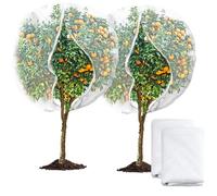 2 Pack 6 x 6.6 ft Large Fruits Tree Netting, Garden Mesh Insect Tree Cover with Zipper Drawstring Bird Barrier Net Plant Bags Blueberry Bushes Protection Cover for Prevent Animals Deer Squirrel Bug