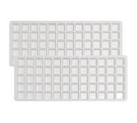2 Pack 60 Grid Silicone Food Trays For Harvest Right Freeze Dryer Medium And Large Racks Non Ice Cube Candy Chocolate Molds Green Pink White Blue(White)