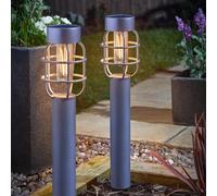 SMART GARDEN Anglia LED solar ground spike light, set of 2, anthracite, IP44