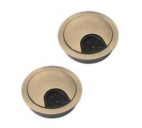 2 Pack 60mm Desk Cable Grommet, Metal Alloy Cable Hole Cover, Adjustable Center Opening for Wire Management, Computer Desk Worktop Organizer with One-Piece Molded Construction
