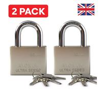 2 Pack 60mm Heavy Duty Weatherproof Padlocks with 4 Keys - Outdoor Security Lock