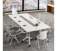 2-Pack 61" Folding Conference Table with Wheels - Portable Flip Top Meeting Tables for Office Classroom Training Room Space-Saving Design for Easy Storage & Mobility