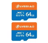 2 Pack 64GB Memory Card, SD Card 64GB V30 Micro SD Card C10 U3 A1 MicroSDXC 80MB/s TF Card for Smartphone, Security Camera Laptop Tablet Drone Speaker