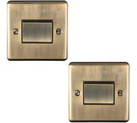 2 Pack 6A Extractor Fan Isolator Switch Antique Brass & Black Trim 3 Pole Shower