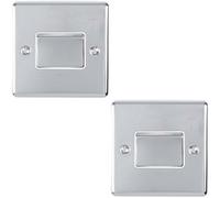2 Pack 6A Extractor Fan Isolator Switch Chrome & White Trim 3 Pole Shower