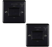 2 PACK 6A Extractor Fan Isolator Switch MATT BLACK & Black Trim 3 Pole Shower