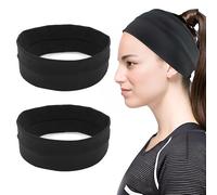 2 Pack 6cm Wide Black Headbands - Stylish and Simple Elastic Hairbands for Women - Perfect for Makeup, Yoga, Running, and More - Running Headband suitable for both Men and Women