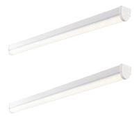 Loops 2 PACK 6ft High Lumen Batten Light - 68.5W Cool White LED - Gloss White & Opal Loops White