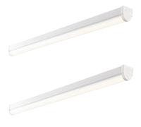 2 PACK 6ft High Lumen Batten Light - 68.5W Cool White LED - Gloss White & Opal