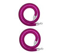 2 Pack 6ft Velvet Crowd Control Stanchion Ropes - Purple Black Red Blue White - Premium Barrier Ropes for Theater Bank Commercial Use with Silver Hooks