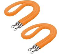 2 Pack 6ft Velvet Stanchion Rope with Silver Hook - Crowd Control Queue Divider VIP Barrier Ropes for Hotels Concerts Events - & Stylish Safety Ropes