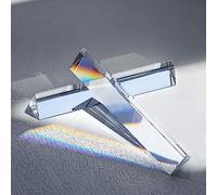 2 Pack 6inch Crystal Optical Glass Triangular Prism Clear Triple Prism for Photography Effects Physics Teaching Light Spectrum Optics Kits,Clear